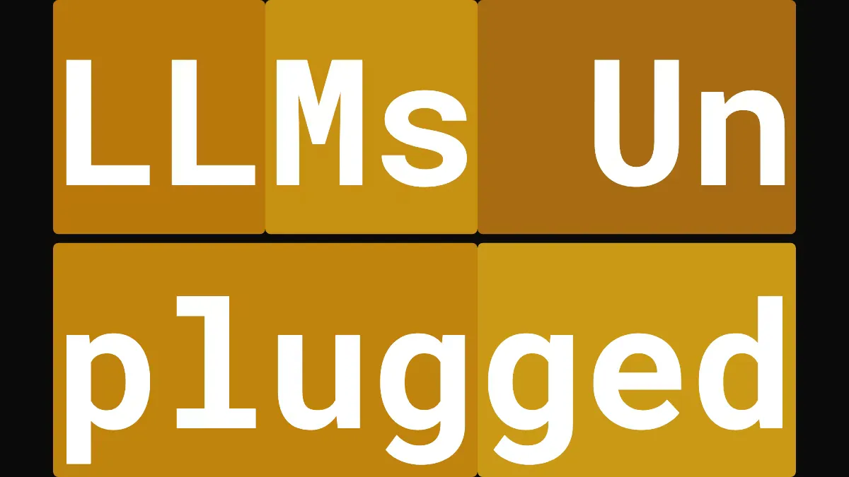 Hero image: Designing the LLMs Unplugged brand mark