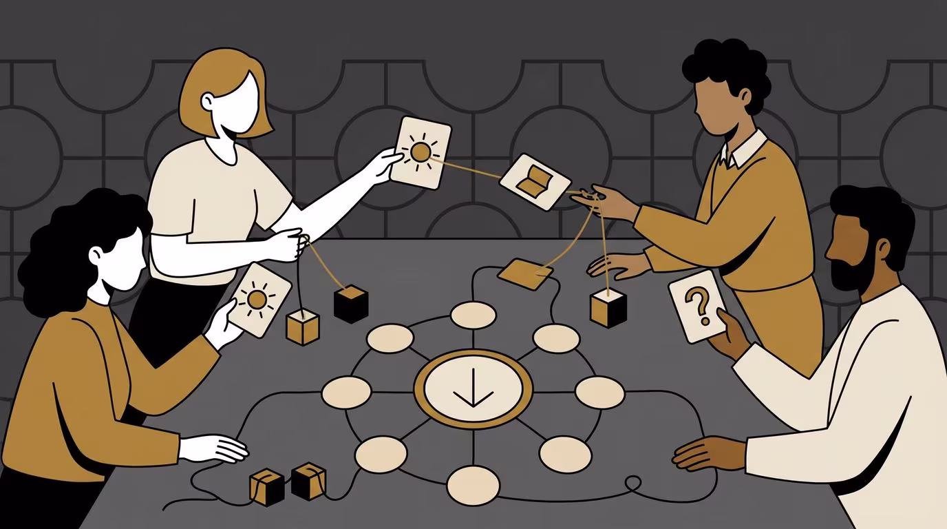 Workshop participants building language models with pen and paper